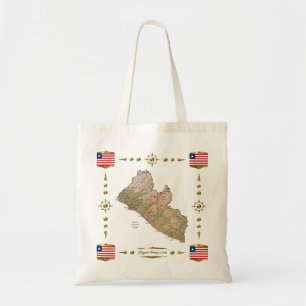 Liberia Map + Flags Bag