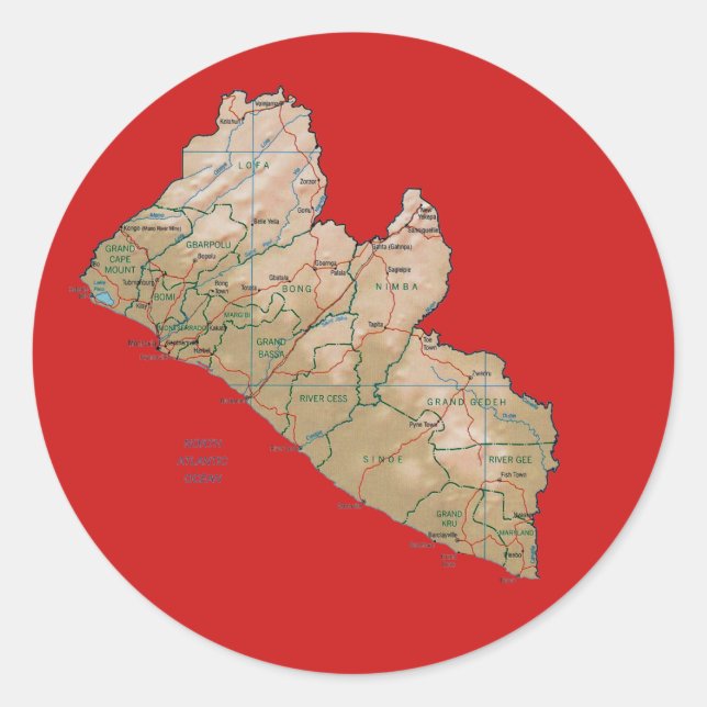 Liberia Map Sticker (Front)