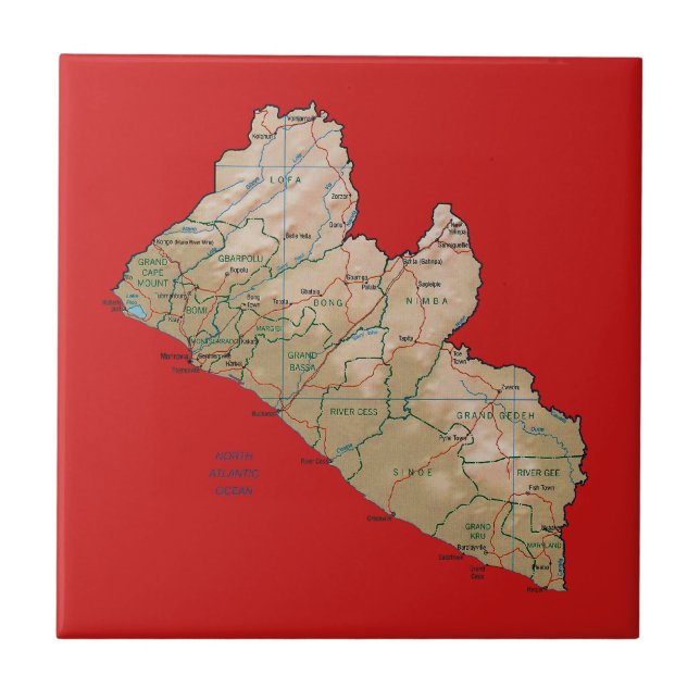Liberia Map Tile (Front)