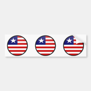 Liberia quality Flag Circle Bumper Sticker