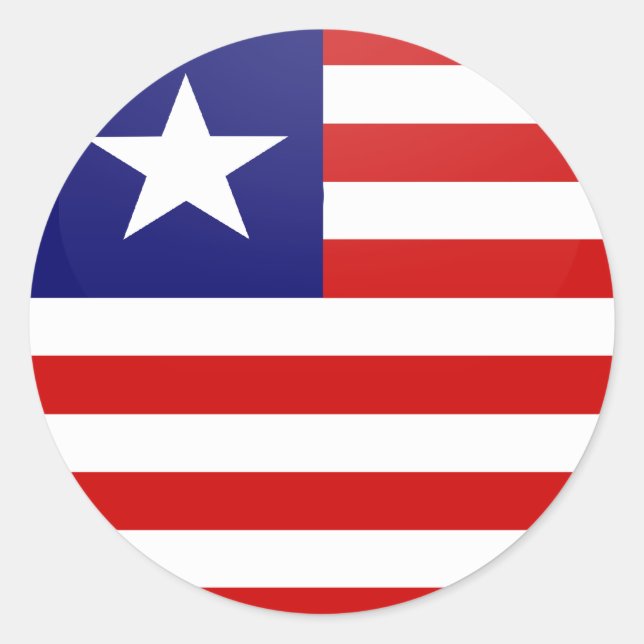 Liberia quality Flag Circle Classic Round Sticker (Front)