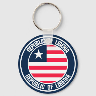 Liberia Round Emblem Key Ring