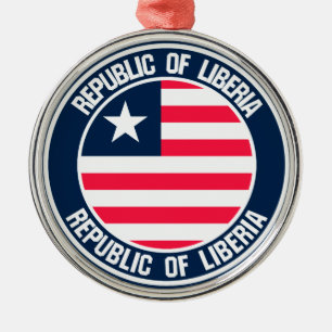 Liberia Round Emblem Metal Ornament