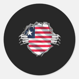 Liberia Shirt Liberian Flag Independence Flag Day Classic Round Sticker