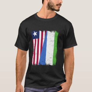 Liberia Sierra Leone Half Flag Liberian Sierra Leo T-Shirt