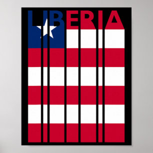Liberia Vintage Liberian Flag Vacation Poster
