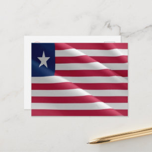 Liberia - Waving Flag - Postcard