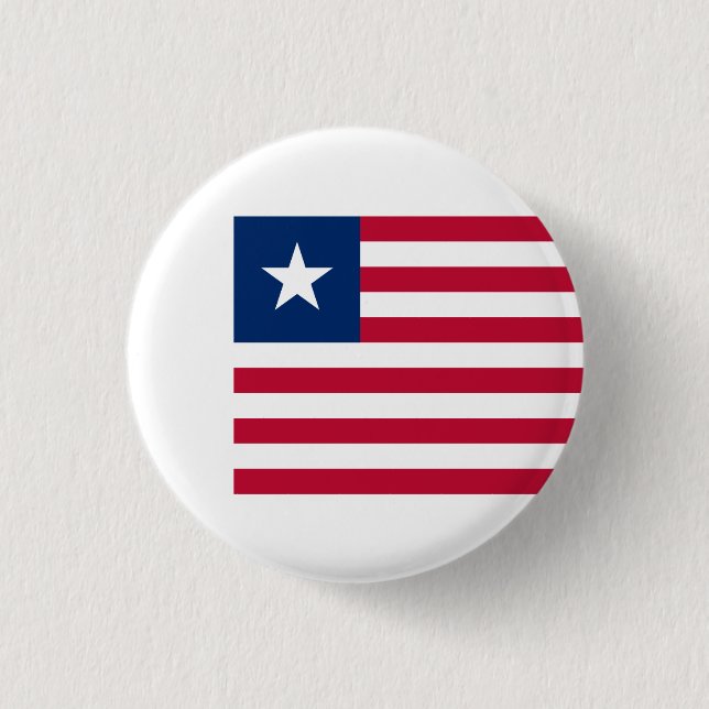 Liberian Flag, Flag of Liberia 3 Cm Round Badge (Front)