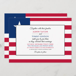 Liberian Flag, Flag of Liberia Wedding Invitation