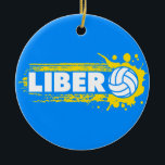 Libero Volleyball Ceramic Ornament<br><div class="desc">Typographic project with the theme volleyball. Ideal gift for athletes and volleyball fans.</div>