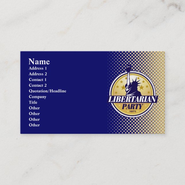 Libertarian Party Business Cards (Front)