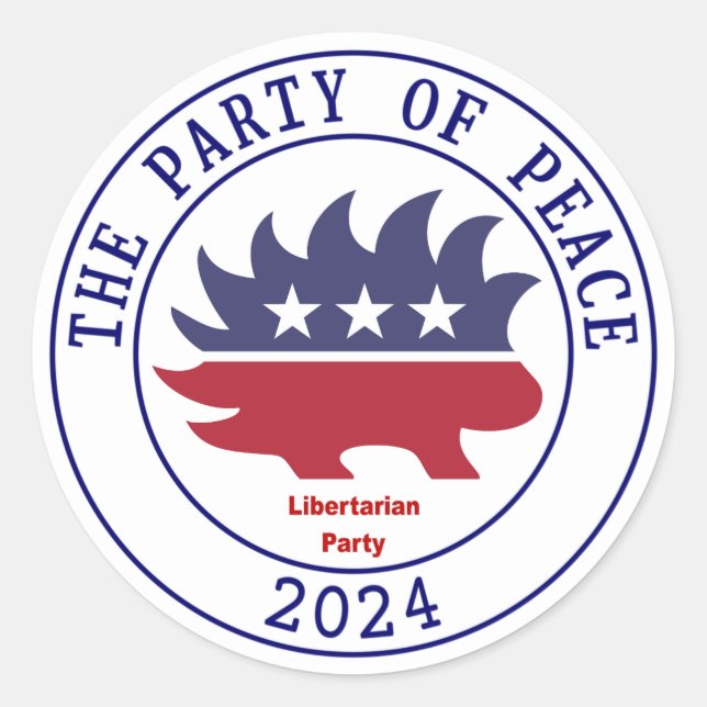 Libertarian Party in 2024 Classic Round Sticker (Front)