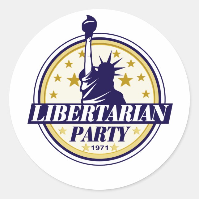 libertarian party logo classic round sticker (Front)