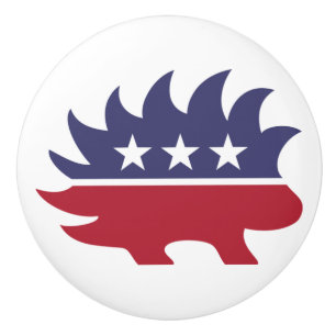 Libertarian Party Porcupine Symbol Ceramic Knob
