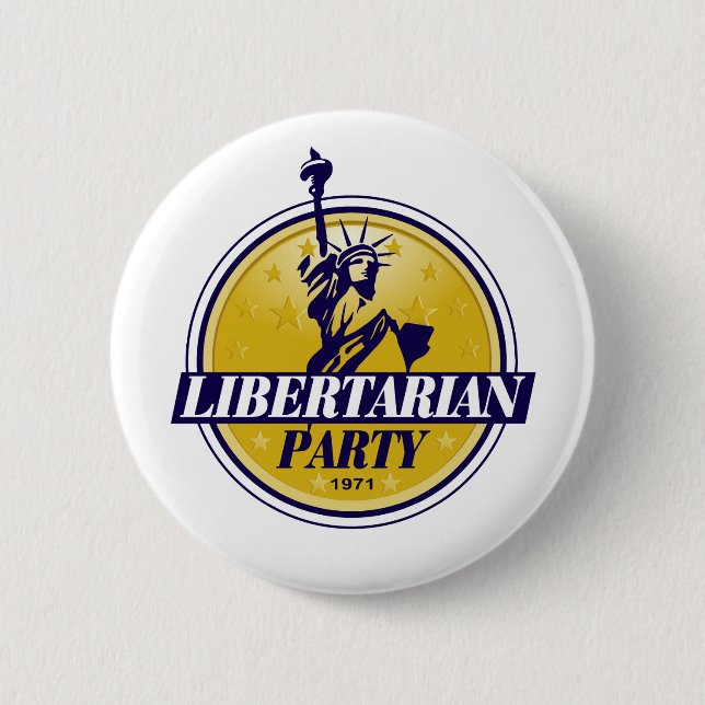 Libertarian Political Party Logo 6 Cm Round Badge (Front)