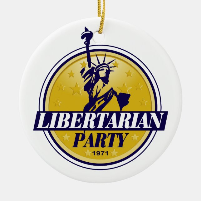 Libertarian Political Party Logo Ceramic Ornament (Front)
