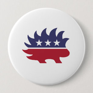 Libertarian Porcupine - -  10 Cm Round Badge