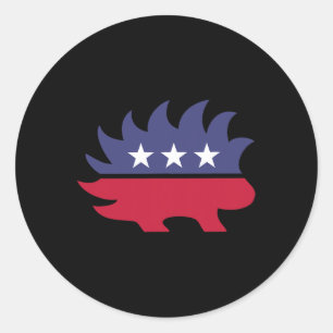 Libertarian Porcupine President Election 2020 Free Classic Round Sticker