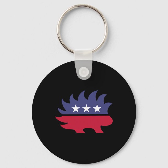 Libertarian Porcupine President Election 2020 Free Key Ring (Front)