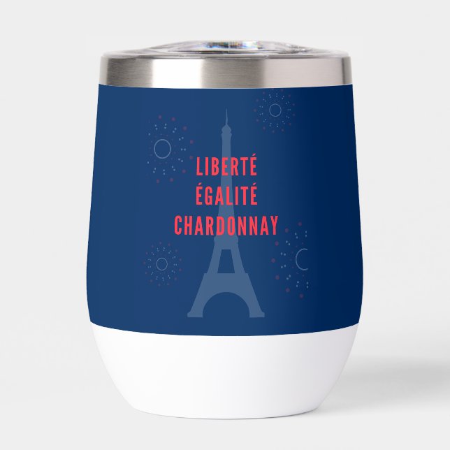Liberté Égalité Chardonnay Funny Eiffel Tower Wine (Front)