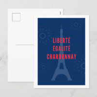 Liberté Égalité Chardonnay Funny Eiffel Tower Wine