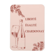 Liberté Égalité Chardonnay Funny Wine Illustration