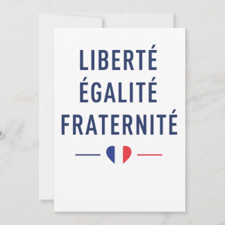 Liberté Égalité Fraternité French Motto Greeting Invitation