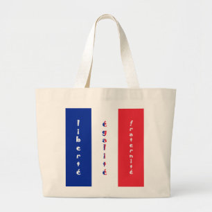 liberté, égalité, fraternité large tote bag