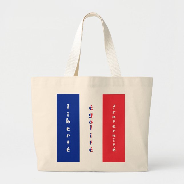 liberté, égalité, fraternité large tote bag (Front)