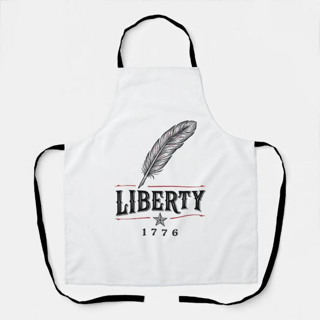 Liberty 1776 Patriotic Feather Vector Design_1 Apron (Front)