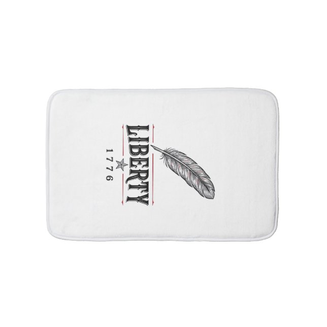 Liberty 1776 Patriotic Feather Vector Design_1 Bath Mat (Front)
