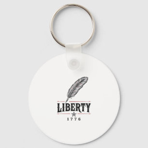 Liberty 1776 Patriotic Feather Vector Design_1 Key Ring