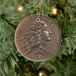 Liberty 1793 U.S. Penny  Ceramic Ornament