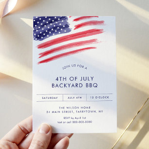 LIBERTY 4th of July Backyard BBQ Party Invitation