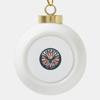 Liberty Adventure Patriotic Patriotic Pulp Book Co Ceramic Ball Christmas Ornament