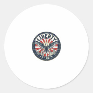 Liberty Adventure Patriotic Patriotic Pulp Book Co Classic Round Sticker