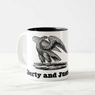 Liberty And Justice Eagle Americana Patriotic Art Two-Tone Coffee Mug