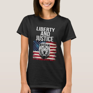 Liberty and justice Patriotic USA Vintage Flag T-Shirt
