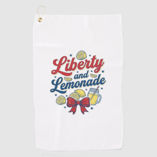 Liberty and Lemonade Patriotic Lemon Vector Shirt_ Golf Towel