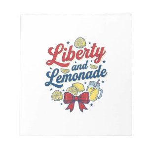 Liberty and Lemonade Patriotic Lemon Vector Shirt_ Notepad