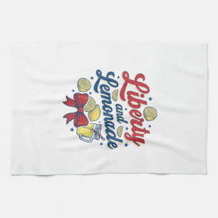 Liberty and Lemonade Patriotic Lemon Vector Shirt_ Tea Towel