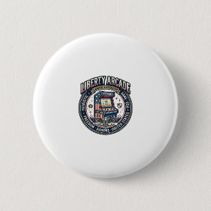 Liberty Arcade Patriotic Patriotic Arcade Gamer US 6 Cm Round Badge