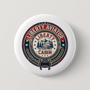 Liberty Aviator Patriotic Patriotic Aviation Vinta 6 Cm Round Badge