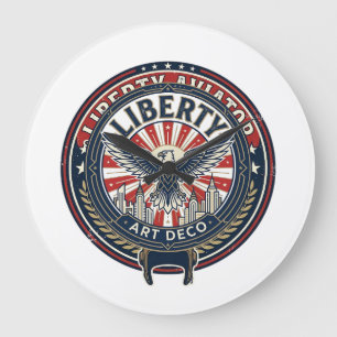 Liberty Aviator Patriotic Patriotic Aviation Vinta Large Clock