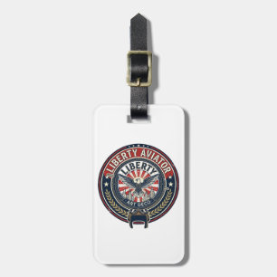 Liberty Aviator Patriotic Patriotic Aviation Vinta Luggage Tag
