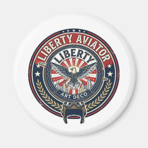Liberty Aviator Patriotic Patriotic Aviation Vinta Magnet