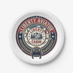 Liberty Aviator Patriotic Patriotic Aviation Vinta Paper Plate