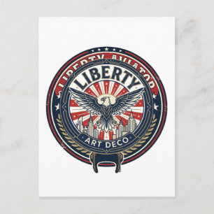 Liberty Aviator Patriotic Patriotic Aviation Vinta Postcard