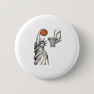 Liberty Basketball Dunk Vintage Engraving Design_1 6 Cm Round Badge