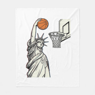 Liberty Basketball Dunk Vintage Engraving Design_1 Fleece Blanket